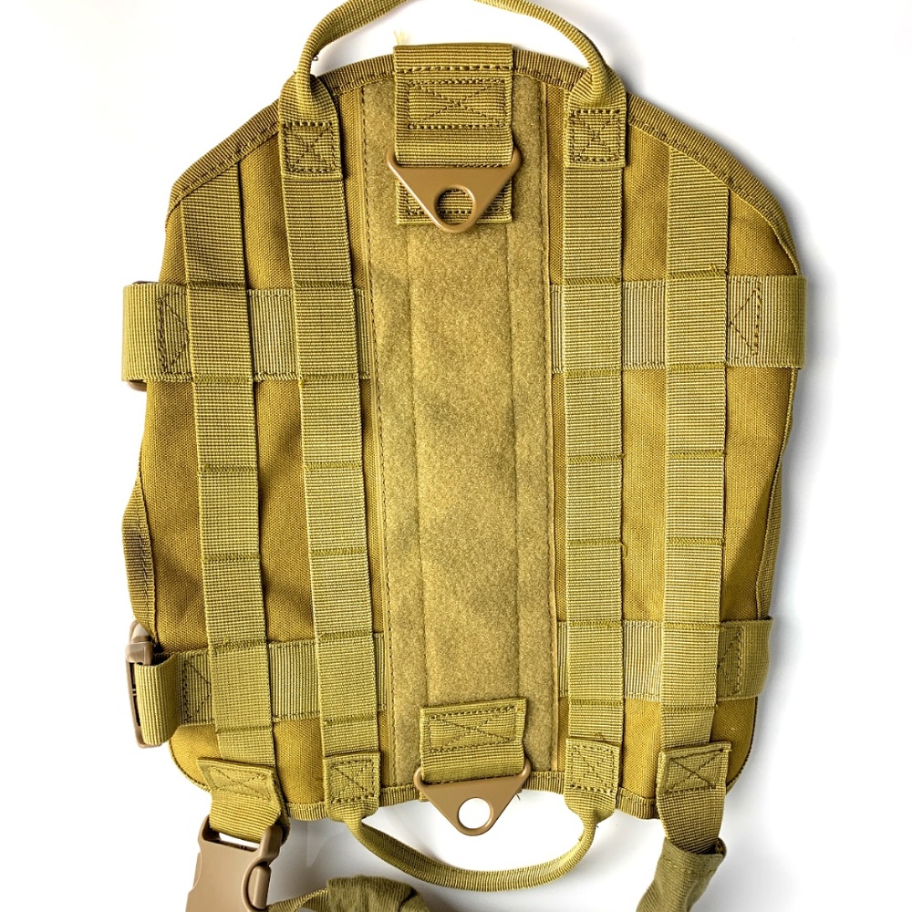 Army Tactical K9 Black Training Dog Harness Military Adjustable Nylon Vest - S